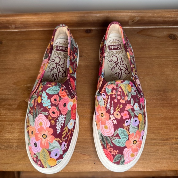 KEDS x Rifle Paper Co. - Double Decker Garden Party Slip-on Shoes Size 7.5 - Picture 2 of 4
